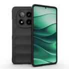 For Redmi Note 14 Pro 5G Magic Shield TPU + Flannel Phone Case(Black) - 1