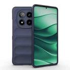 For Redmi Note 14 Pro 5G Magic Shield TPU + Flannel Phone Case(Dark Blue) - 1