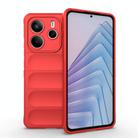 For Redmi Note 14 5G Magic Shield TPU + Flannel Phone Case(Red) - 1