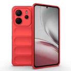 For Redmi Note 14 4G 164.84mm EU Magic Shield TPU + Flannel Phone Case(Red) - 1