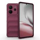 For Redmi Note 14 4G 164.84mm EU Magic Shield TPU + Flannel Phone Case(Wine Red) - 1
