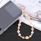 Mobile Phone Anti-lost Auspicious Bead Chain Short Lanyard(Pink Butterfly) - 1