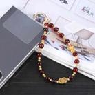 Mobile Phone Anti-lost Auspicious Bead Chain Short Lanyard(Wine Red) - 1