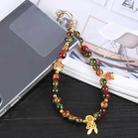 Mobile Phone Anti-lost Auspicious Bead Chain Short Lanyard(Red Green) - 1