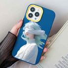 For iPhone 15 Pro Max Blindfold Girl PC Hybrid TPU Phone Case(Royal Blue) - 1