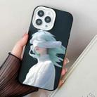 For iPhone 15 Pro Blindfold Girl PC Hybrid TPU Phone Case(Black) - 1