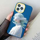 For iPhone 14 Pro Blindfold Girl PC Hybrid TPU Phone Case(Royal Blue) - 1