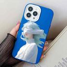 For iPhone 14 Pro Max Blindfold Girl PC Hybrid TPU Phone Case(Blue) - 1