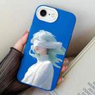 For iPhone 7 / 8 / SE 2022 Blindfold Girl PC Hybrid TPU Phone Case(Blue) - 1