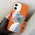 For iPhone 12 mini Blindfold Girl PC Hybrid TPU Phone Case(Orange) - 1