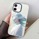 For iPhone 12 mini Blindfold Girl PC Hybrid TPU Phone Case(White) - 1