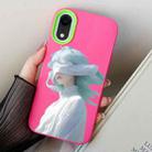 For iPhone XR Blindfold Girl PC Hybrid TPU Phone Case(Rose Red) - 1