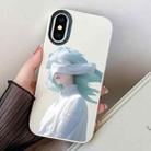 For iPhone XS Max Blindfold Girl PC Hybrid TPU Phone Case(White) - 1