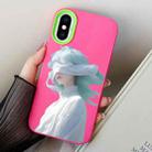 For iPhone XS Max Blindfold Girl PC Hybrid TPU Phone Case(Rose Red) - 1