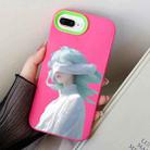 For iPhone 7 Plus / 8 Plus Blindfold Girl PC Hybrid TPU Phone Case(Rose Red) - 1