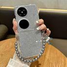 For Huawei Pocket 2 PC Side Buckle+Ripples Glitter Paper Full Coverage Phone Case with Bracelet(Silver) - 2