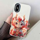 For iPhone X / XS Loong Baby PC Hybrid TPU Phone Case(White) - 1