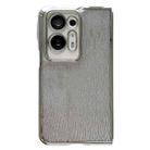 For OPPO Find N2 PC Side Buckle+Ripples Glitter Paper Full Coverage Phone Case(Silver) - 1