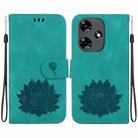 For Infinix Hot 30 4G X6831 Lotus Embossed Leather Phone Case(Green) - 1