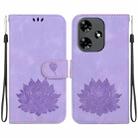 For Infinix Hot 30 4G X6831 Lotus Embossed Leather Phone Case(Purple) - 1