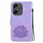 For Infinix Hot 30 4G X6831 Lotus Embossed Leather Phone Case(Purple) - 3