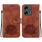For Infinix Hot 30 4G X6831 Lotus Embossed Leather Phone Case(Brown) - 1