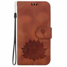 For Infinix Hot 30 4G X6831 Lotus Embossed Leather Phone Case(Brown) - 2