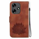For Infinix Hot 30 4G X6831 Lotus Embossed Leather Phone Case(Brown) - 3