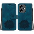 For Infinix Hot 30 4G X6831 Lotus Embossed Leather Phone Case(Dark Blue) - 1
