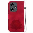 For Infinix Hot 30 4G X6831 Lotus Embossed Leather Phone Case(Red) - 3