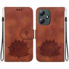 For Infinix Hot 30 Play X6835 Lotus Embossed Leather Phone Case(Brown) - 1