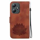 For Infinix Hot 30 Play X6835 Lotus Embossed Leather Phone Case(Brown) - 3