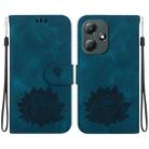 For Infinix Hot 30 Play X6835 Lotus Embossed Leather Phone Case(Dark Blue) - 1