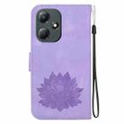 For Infinix Hot 30 Play X6835 Lotus Embossed Leather Phone Case(Purple) - 3