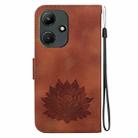 For Infinix Hot 30i X669C Lotus Embossed Leather Phone Case(Brown) - 3