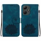 For Infinix Hot 30i X669C Lotus Embossed Leather Phone Case(Dark Blue) - 1