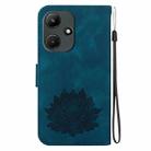 For Infinix Hot 30i X669C Lotus Embossed Leather Phone Case(Dark Blue) - 3