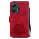 For Infinix Hot 30i X669C Lotus Embossed Leather Phone Case(Red) - 3