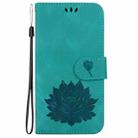 For Infinix Hot 30i X669C Lotus Embossed Leather Phone Case(Green) - 2