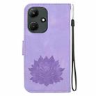 For Infinix Hot 30i X669C Lotus Embossed Leather Phone Case(Purple) - 3