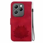 For Infinix Hot 40 / 40 Pro Lotus Embossed Leather Phone Case(Red) - 3