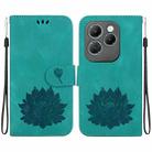 For Infinix Hot 40 / 40 Pro Lotus Embossed Leather Phone Case(Green) - 1