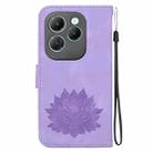 For Infinix Hot 40 / 40 Pro Lotus Embossed Leather Phone Case(Purple) - 3