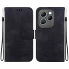 For Infinix Hot 40 / 40 Pro Lotus Embossed Leather Phone Case(Black) - 1