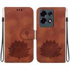 For Infinix Note 30 4G / 5G Lotus Embossed Leather Phone Case(Brown) - 1