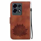 For Infinix Note 30 4G / 5G Lotus Embossed Leather Phone Case(Brown) - 3