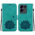 For Infinix Note 30 4G / 5G Lotus Embossed Leather Phone Case(Green) - 1