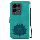 For Infinix Note 30 4G / 5G Lotus Embossed Leather Phone Case(Green) - 3