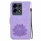 For Infinix Note 30 4G / 5G Lotus Embossed Leather Phone Case(Purple) - 3