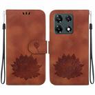 For Infinix Note 30 Pro Lotus Embossed Leather Phone Case(Brown) - 1